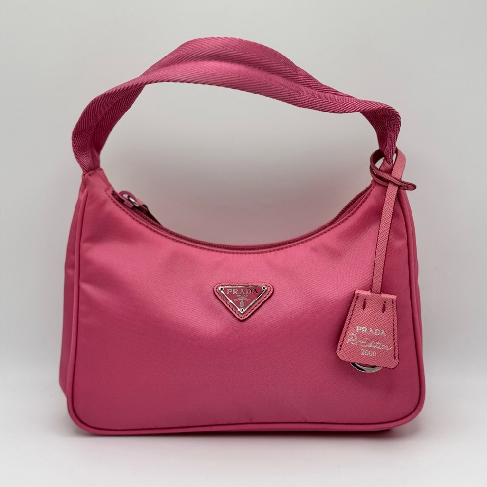 Prada Tessuto Nylon Mini Re-Edition 2000 Bag Begonia